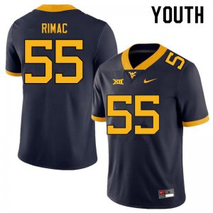 Youth West Virginia Mountaineers NCAA #55 Tomas Rimac Navy Authentic Nike Stitched College Football Jersey UT15X87NQ